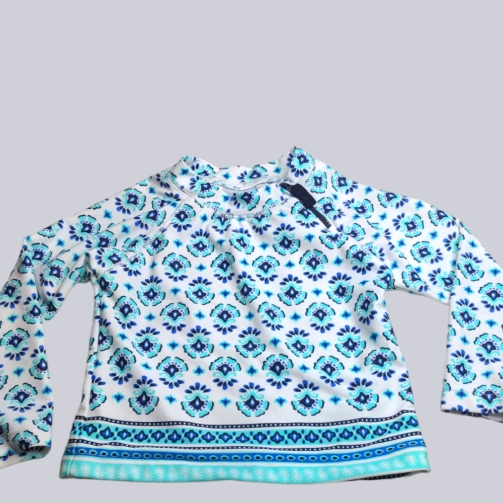 CARTER'S Teal Blue Rash Guard Swim Top Toddler Size 2T